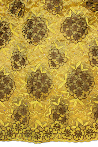 ORG003-GCB - Double Organza Lace - Gold & Chocolate Brown