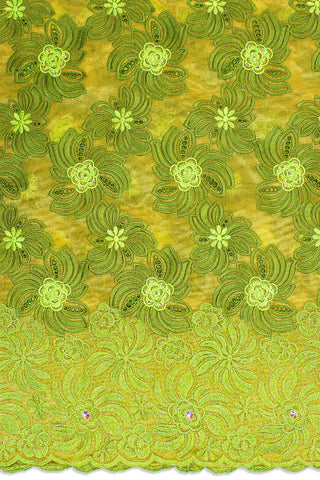ORG004-GOL - Double Organza Lace - Gold & Olive