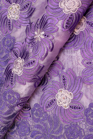ORG004-LIL - Double Organza Lace - Lilac & Purple