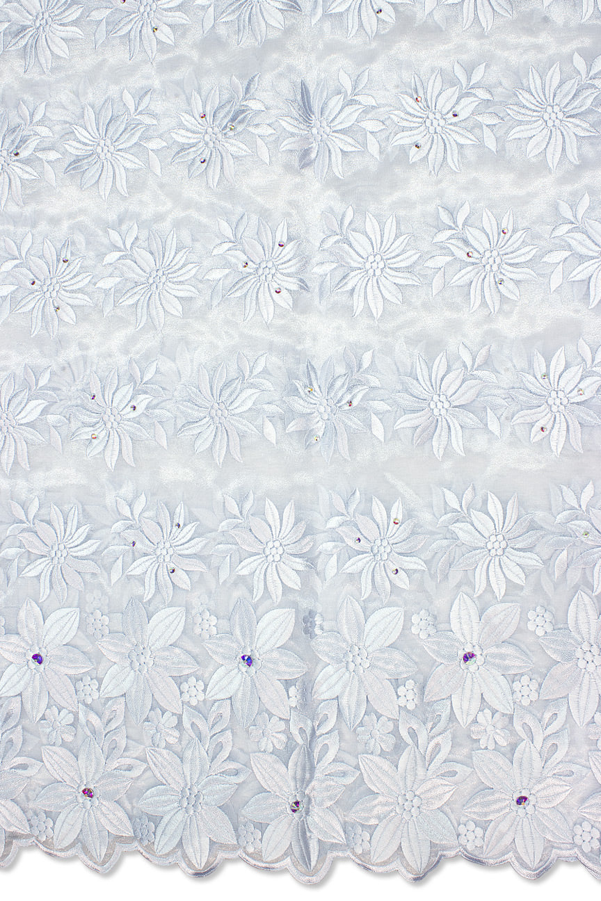 ORG005-WHT - Double Organza Lace - White