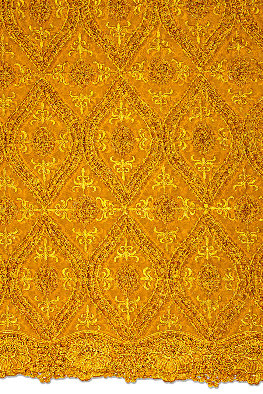 ORG010-MUS - Corded Organza Lace - Mustard Gold