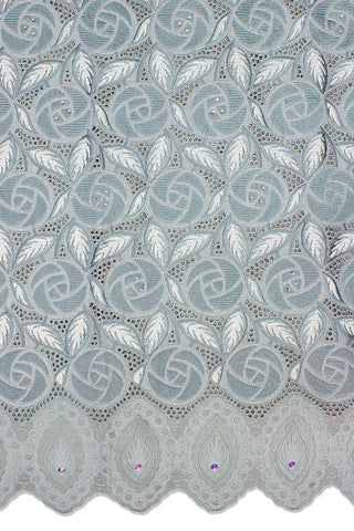 PSL039-GRY - Premier Swiss Voile Lace - Grey & Silver