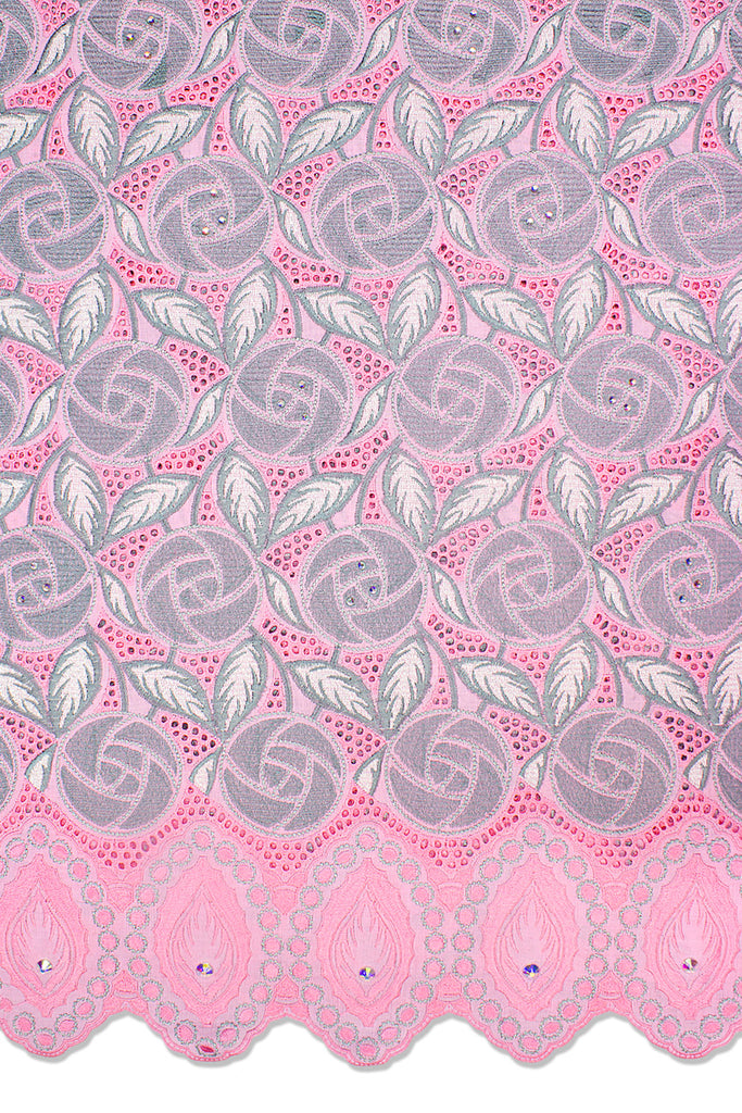 PSL039-PNK - Premier Swiss Voile Lace - Pink & Grey