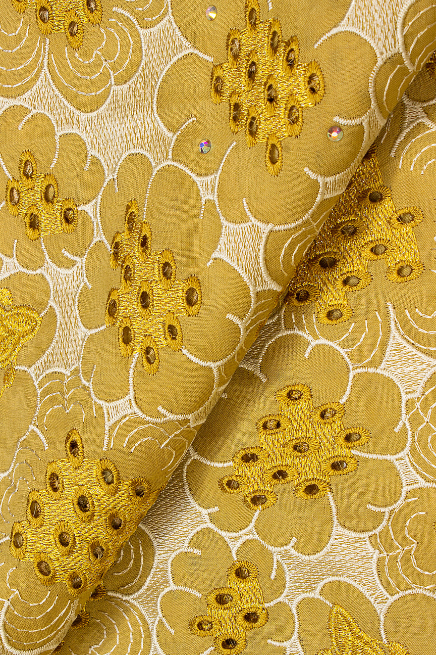 PSL047-GLD - Premier Swiss Voile Lace - Gold & Cream