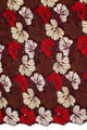 PSL053-MAH - Premier Swiss Voile Lace - Mahogany, Red, Beige & Gold