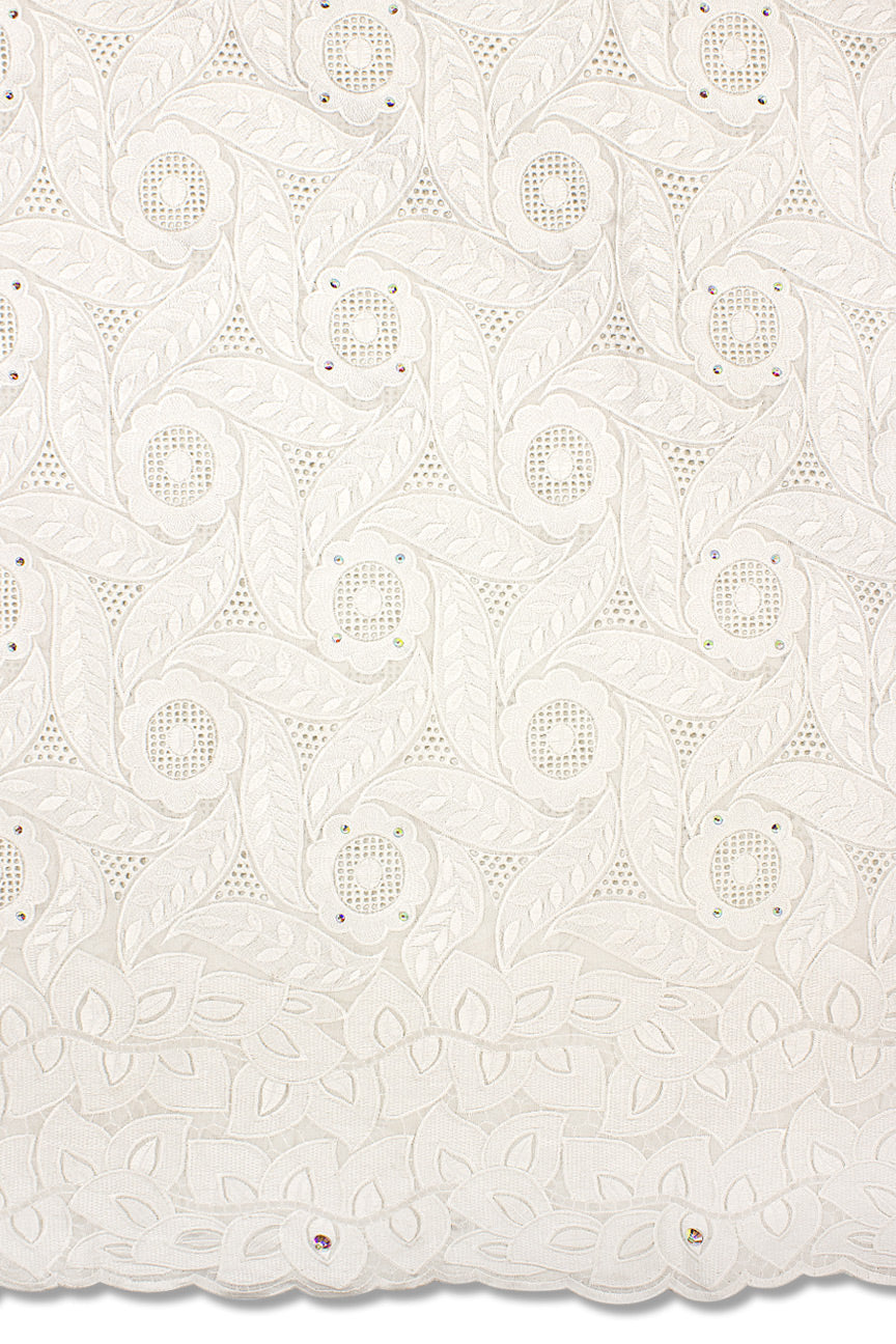 PSL059-WHT - Premier Swiss Voile Lace - White