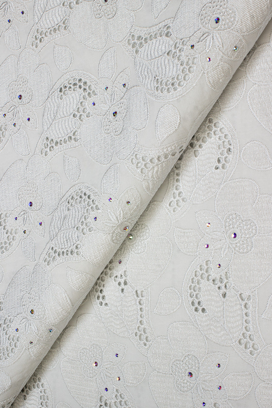 PSL063-WHT - Premier Swiss Voile Lace - White