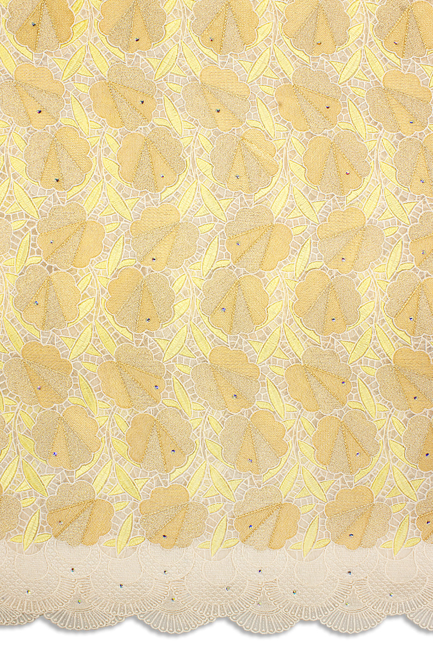 PSL064-CRG - Premier Swiss Net Lace - Cream, Beige & Gold