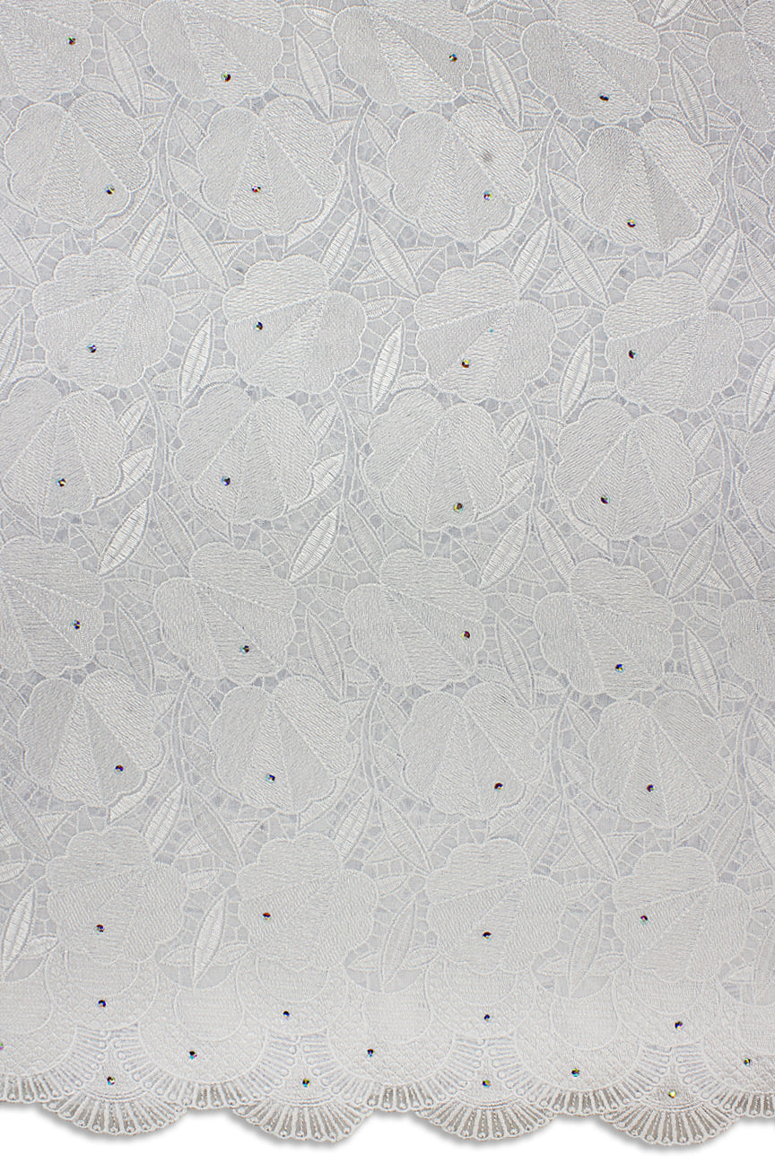 PSL064-WHT - Premier Swiss Net Lace - White