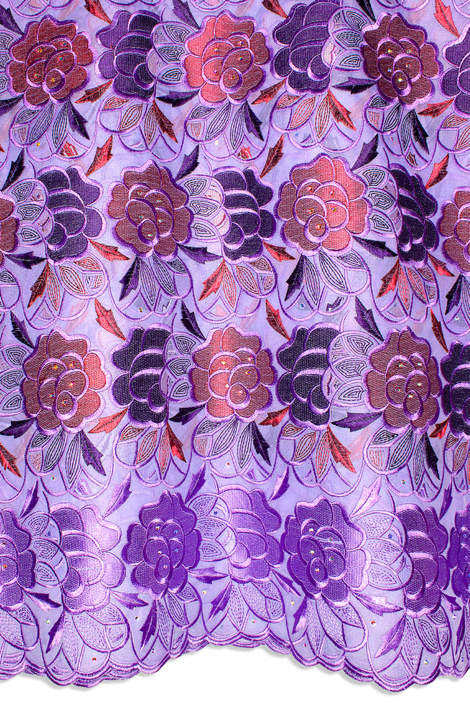 PSL070-LAV - Double Organza Net Handcut Lace - Lavender, Purple & Burgundy