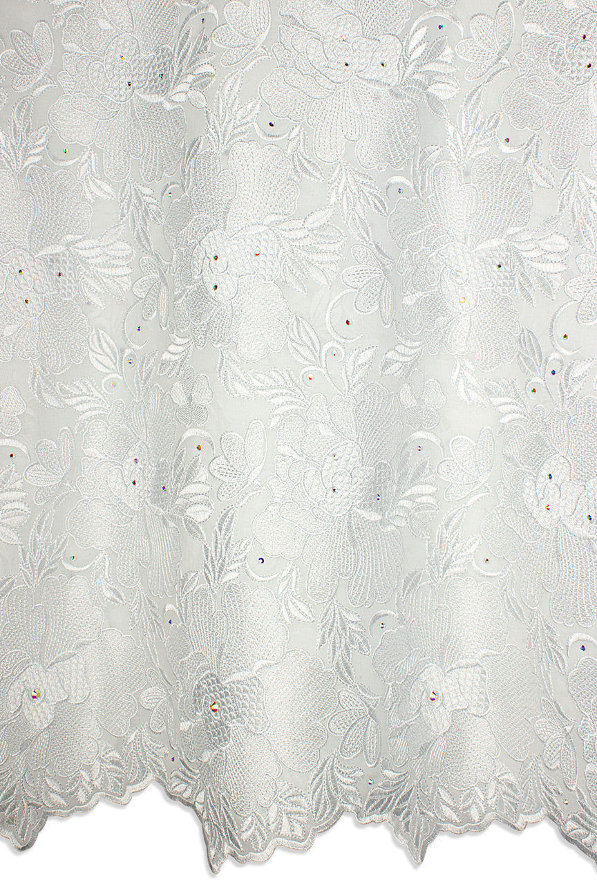 PSL072-WHT - Premier Swiss Voile Lace - White