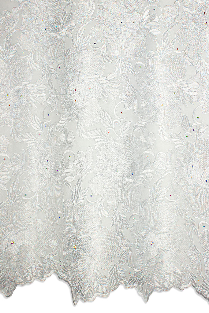 PSL072-WHT - Premier Swiss Voile Lace - White