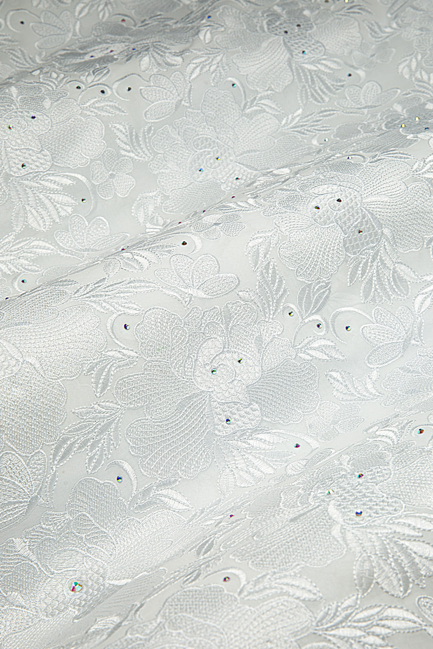 PSL072-WHT - Premier Swiss Voile Lace - White