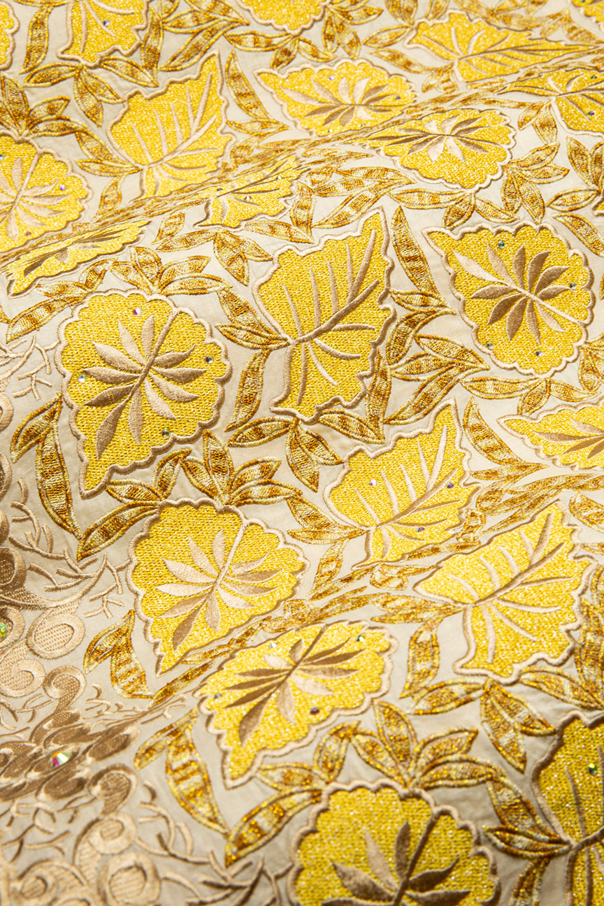 PSL073-BGE - Premier Swiss Voile Lace - Beige & Gold