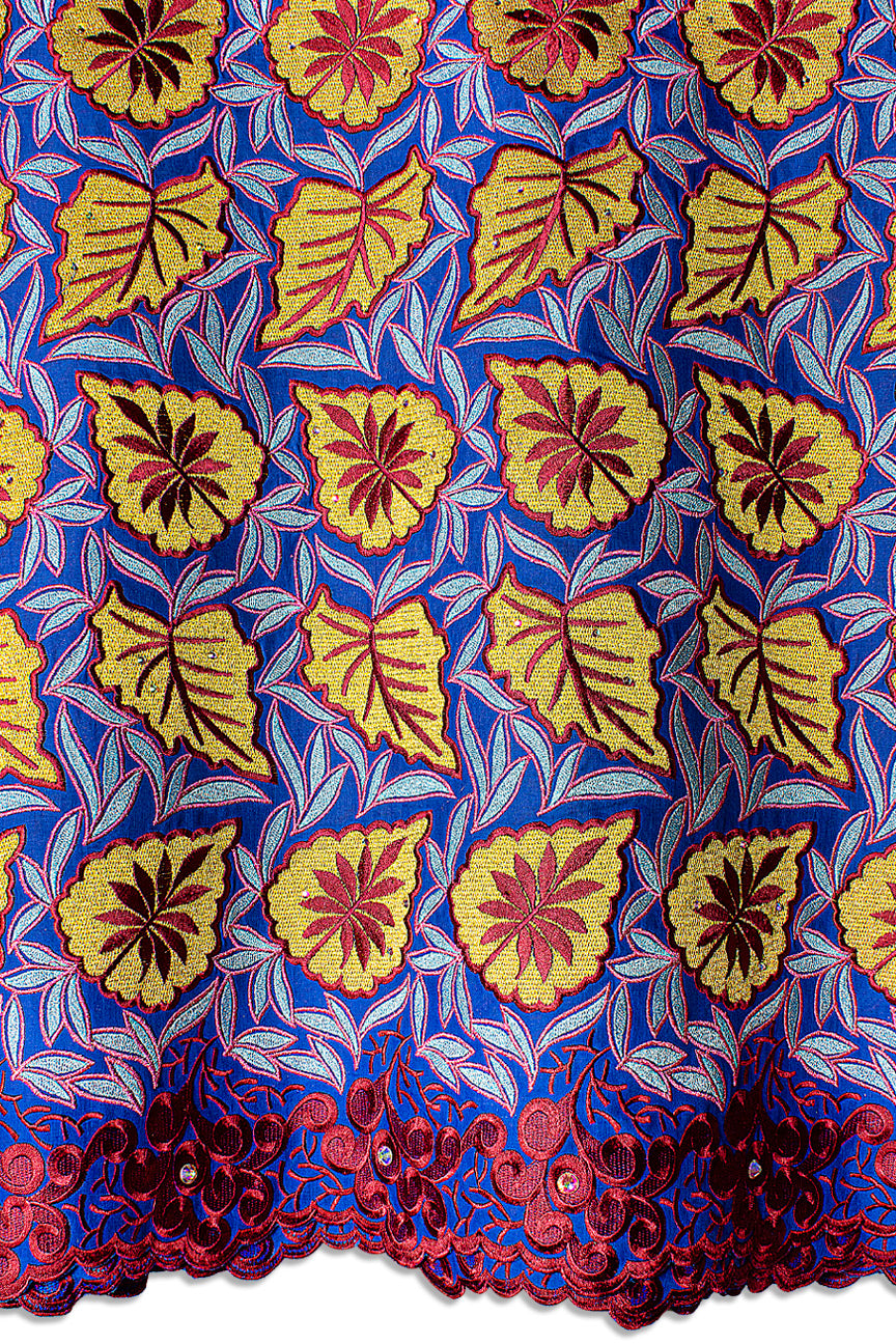 PSL073-RBL - Premier Swiss Voile Lace - Royal Blue, Gold, Wine, Sky & Pink