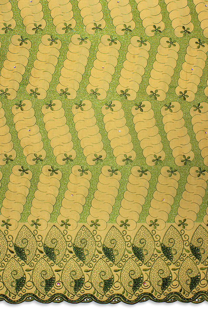 PSL076-GDG - Premier Swiss Voile Lace - Antique Gold & Green