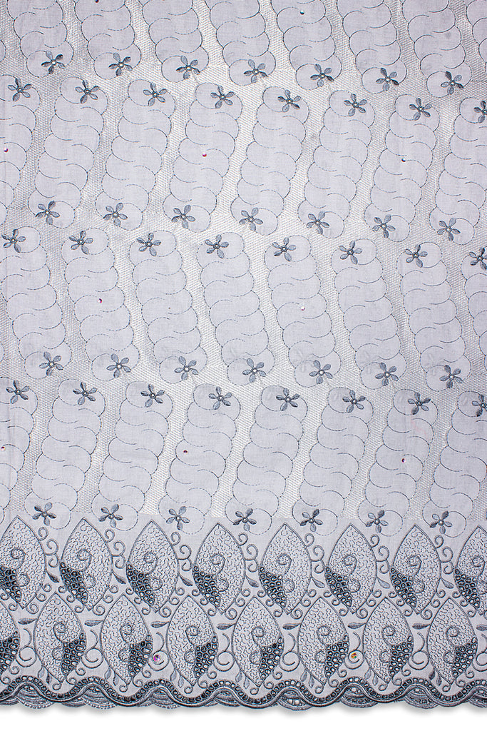 PSL076-GRY - Premier Swiss Voile Lace - Grey & Silver