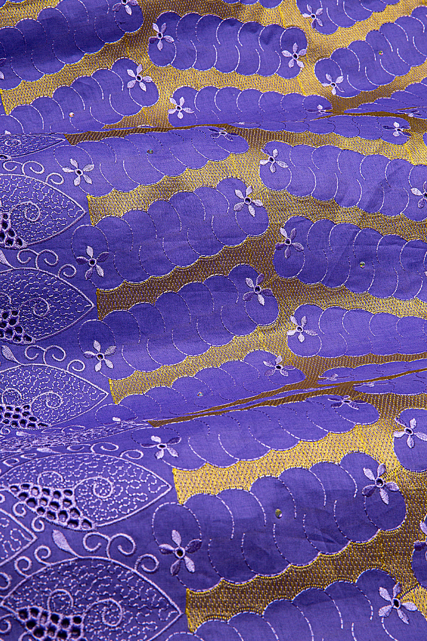 PSL076-LAV - Premier Swiss Voile Lace - Lavender & Gold