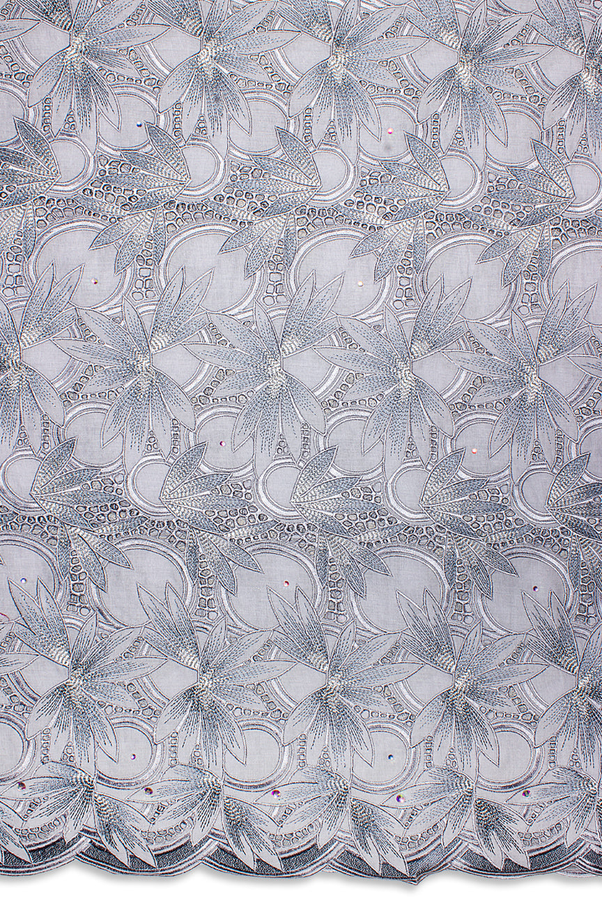 PSL077-GRY - Premier Swiss Voile Lace - Grey & Silver