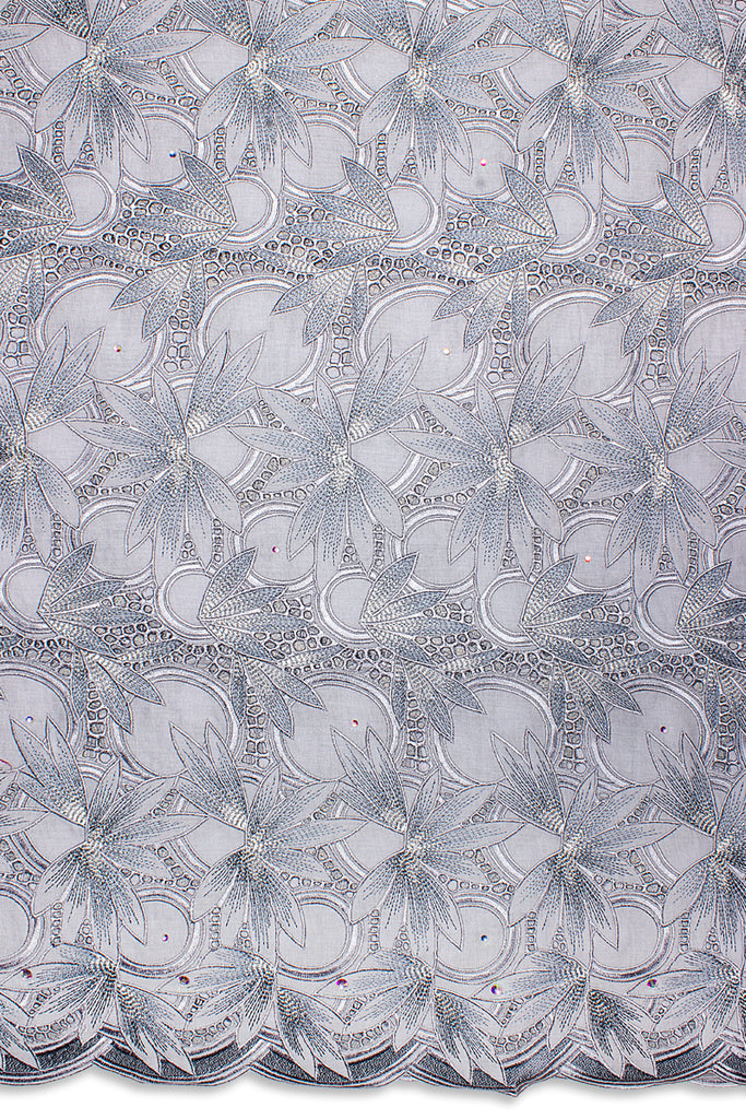 PSL077-GRY - Premier Swiss Voile Lace - Grey & Silver