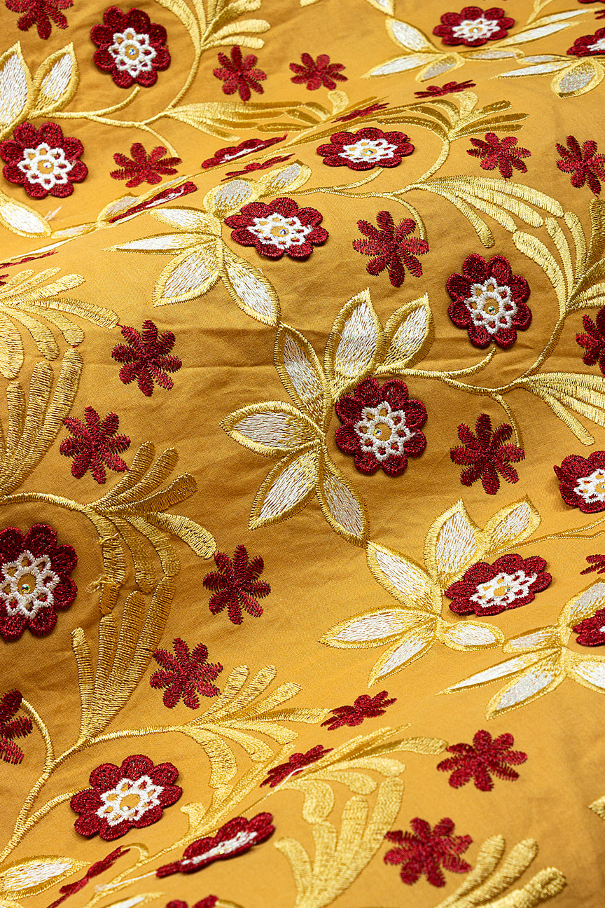 PSL079-SDW - Premier Swiss Voile Lace, Handcut Appliqué - Sand & Wine