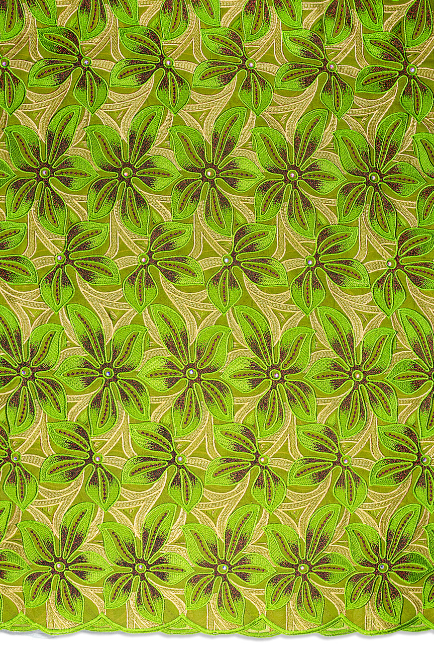 PSL083-FGN - Double Organza Handcut Lace - Forest Green