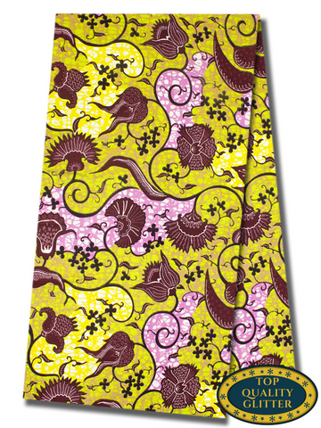 QWG038 - Top Quality Glitter Wax Print