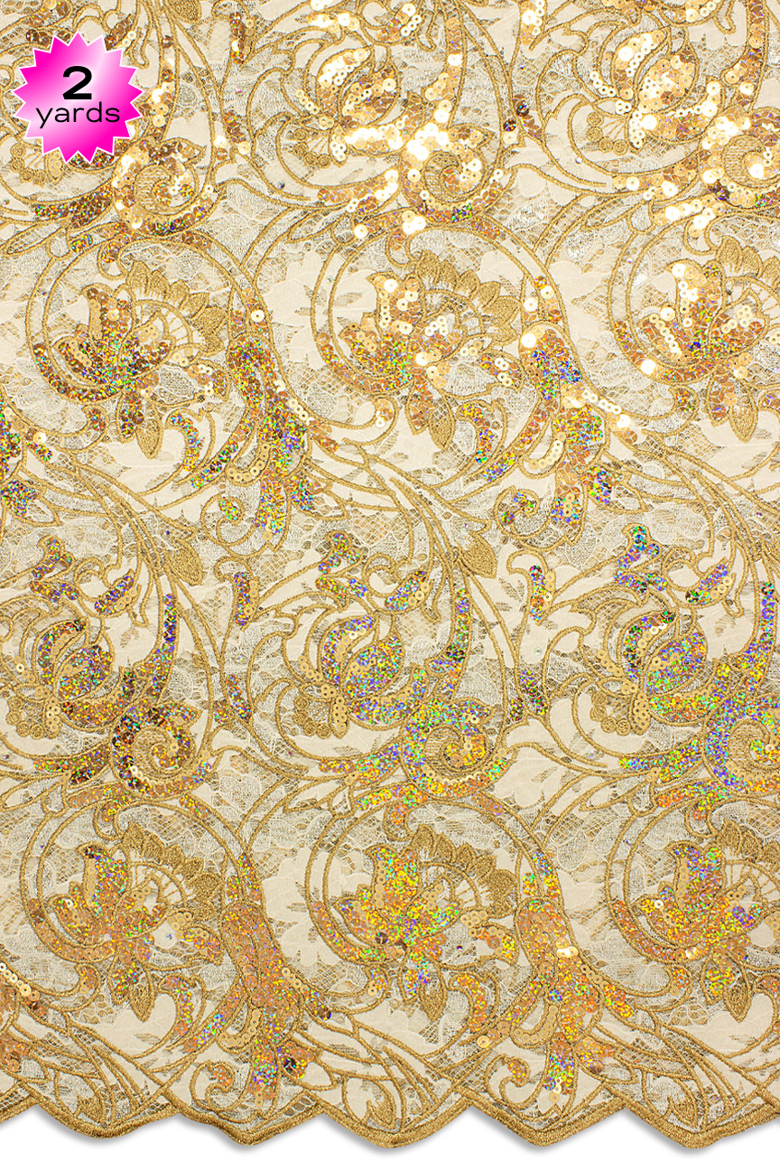 RMT424 - Big Sequined Lace (2 yards)