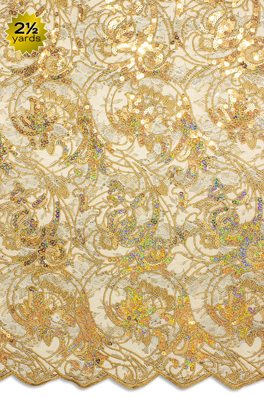 RMT432 - Big Sequined Lace (2½ yards)