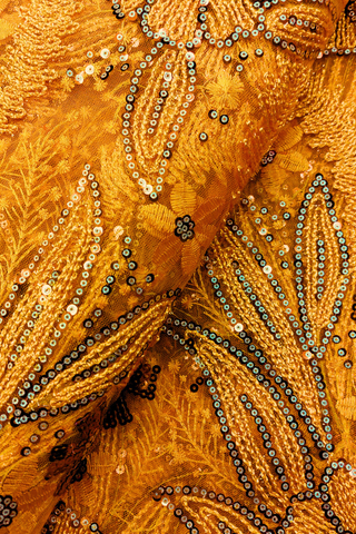SQL049-ORA - Sequined French Lace - Orange