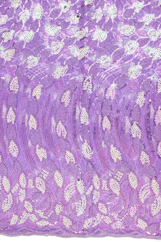 SQL057-LIL - Sequined French Lace - Lilac