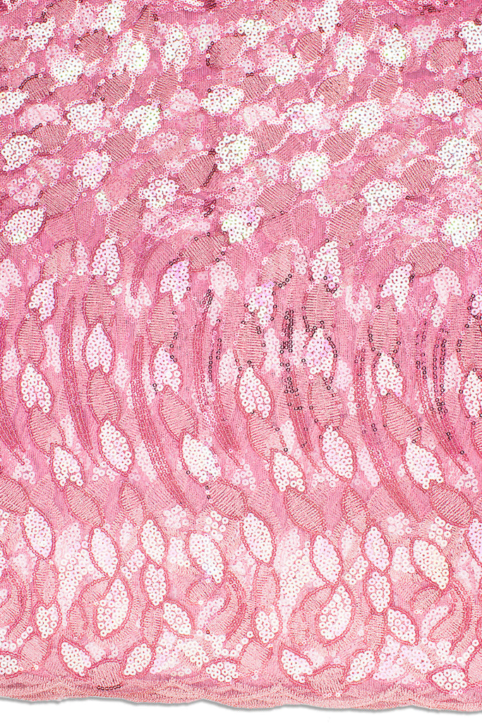 SQL057-PNK - Sequined French Lace - Pink