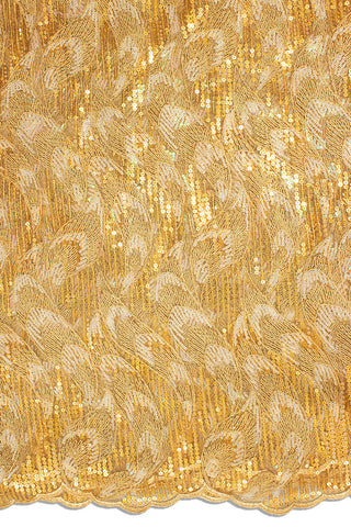 SQL067-GLD - Sequined French Cord Lace - Gold