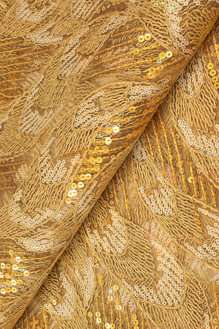 SQL067-GLD - Sequined French Cord Lace - Gold
