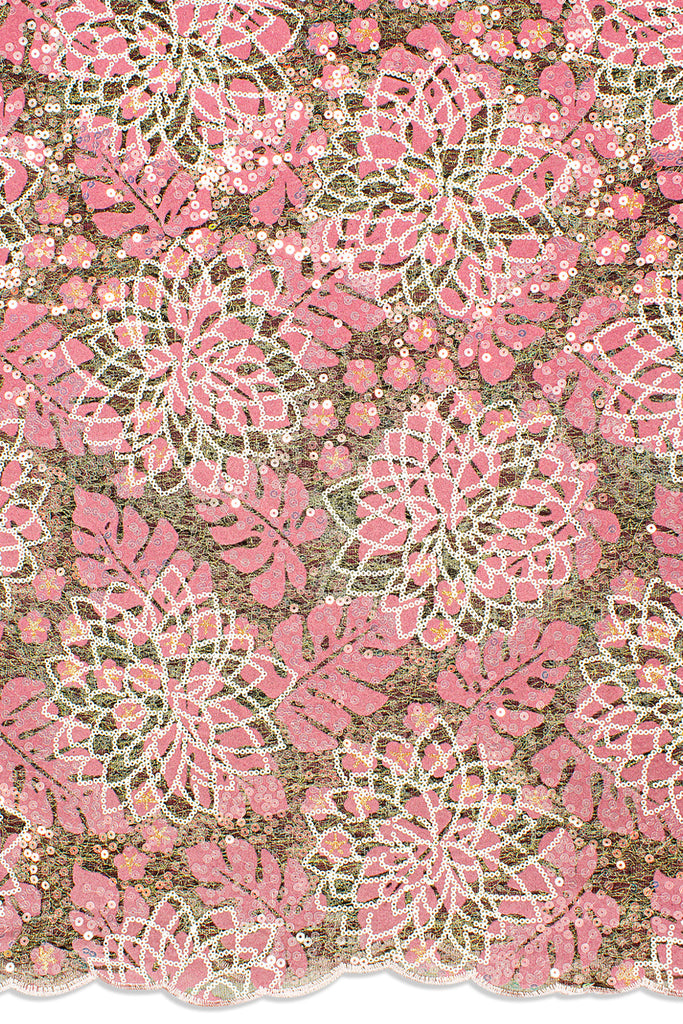 SQL075-ONI - Sequined French Net Lace - Onion