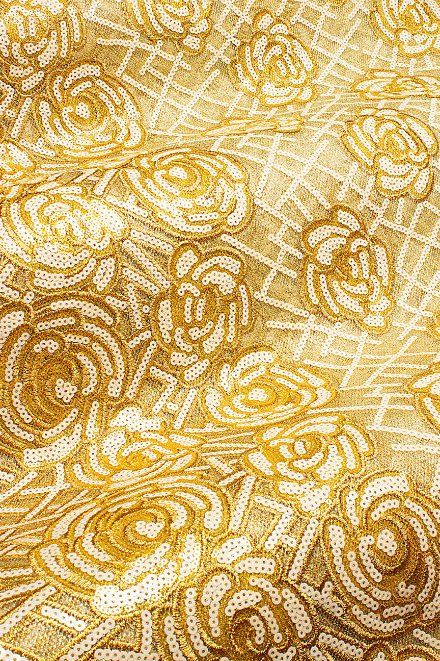 SQL077-GLD - Sequined French Net Lace - Gold