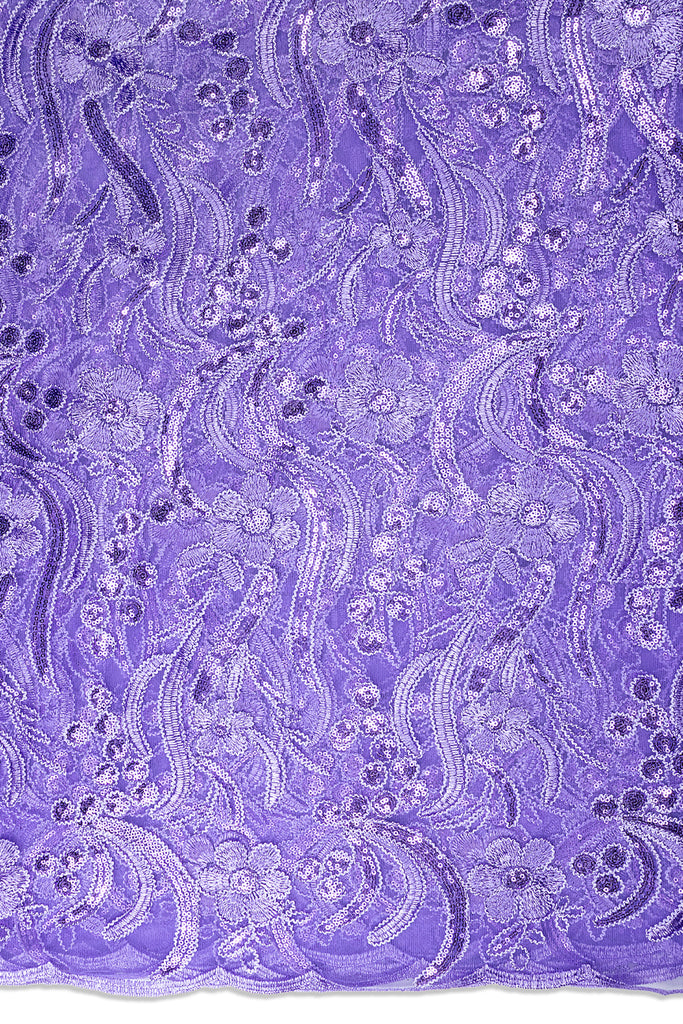 SQL079-LIL - Sequined French Net Lace - Lilac