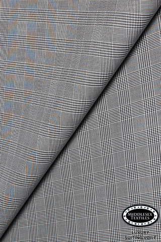 STV048-WBK - Middlesex Luxury Suiting Voile - White & Black (5 yards)