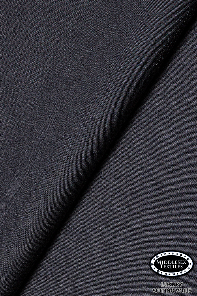 STV057-BLK - Middlesex Luxury Suiting Voile - Black (5 yards)