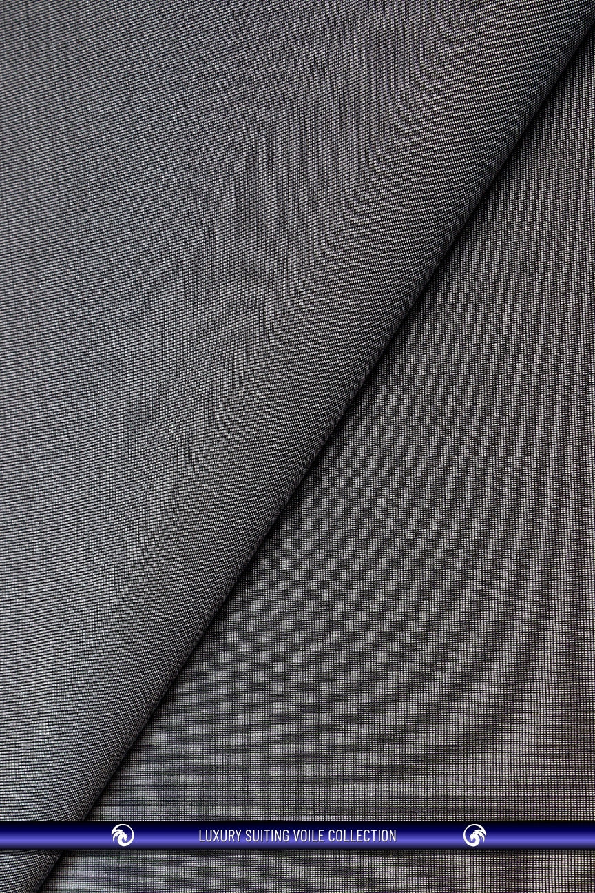 STV063-GYM - Luxury Suiting Voile - Grey Melange (5 yards)