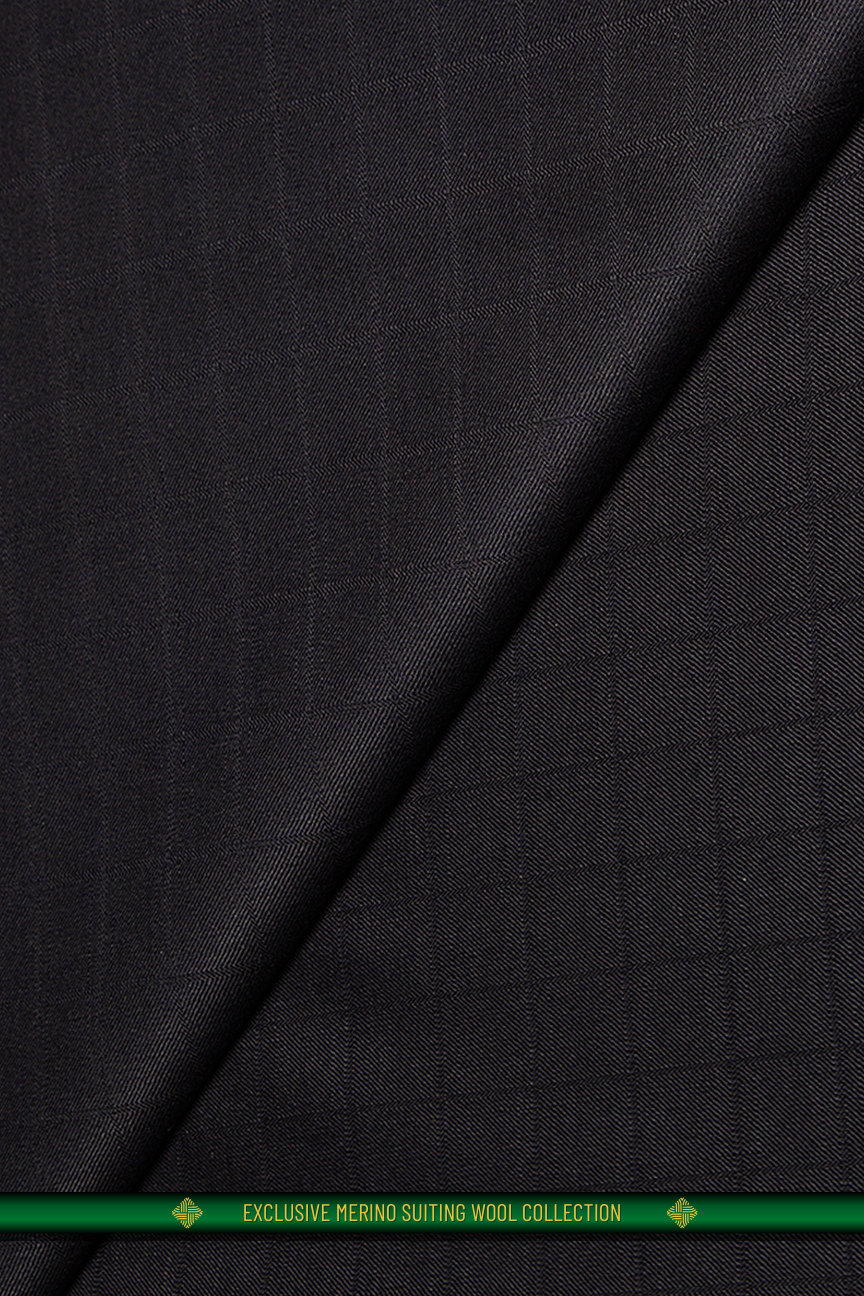 SWL001-BLK - Light Suiting Wool - Black (5 yards)