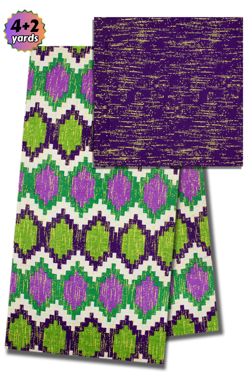 TPG016 - Kenté Gold Wax Print (4+2 yards)