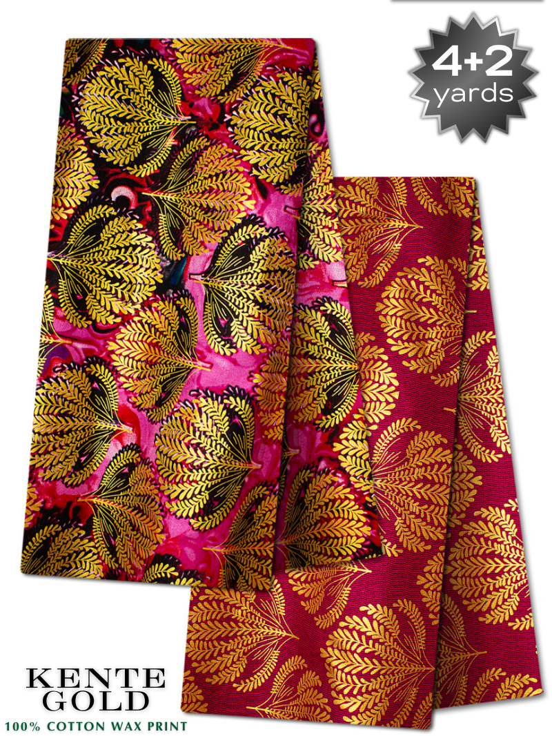 TPG020 - Kenté Gold Wax Print (4+2 yards)