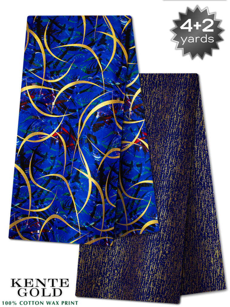 TPG021 - Kenté Gold Wax Print (4+2 yards)