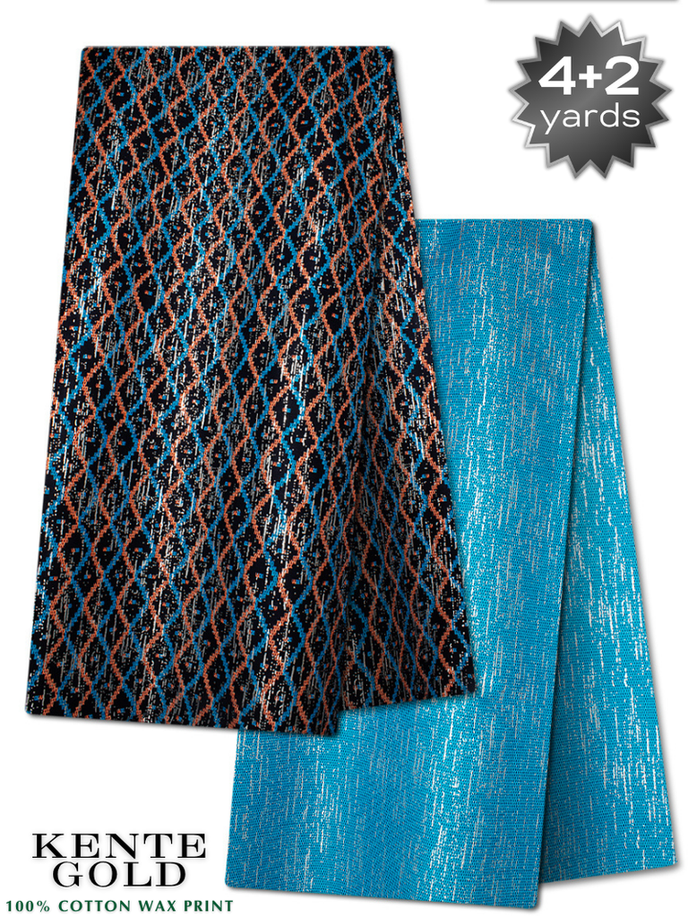 TPG023 - Kenté Gold Wax Print (4+2 yards)