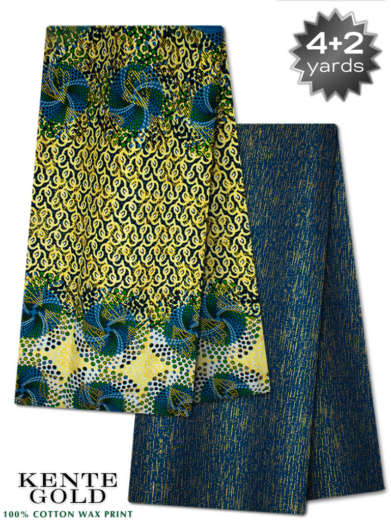 TPG024 - Kenté Gold Wax Print (4+2 yards)