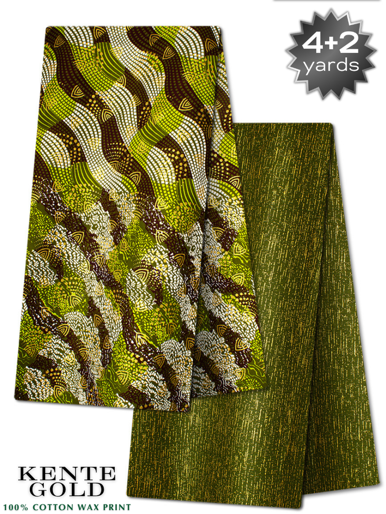 TPG025 - Kenté Gold Wax Print (4+2 yards)