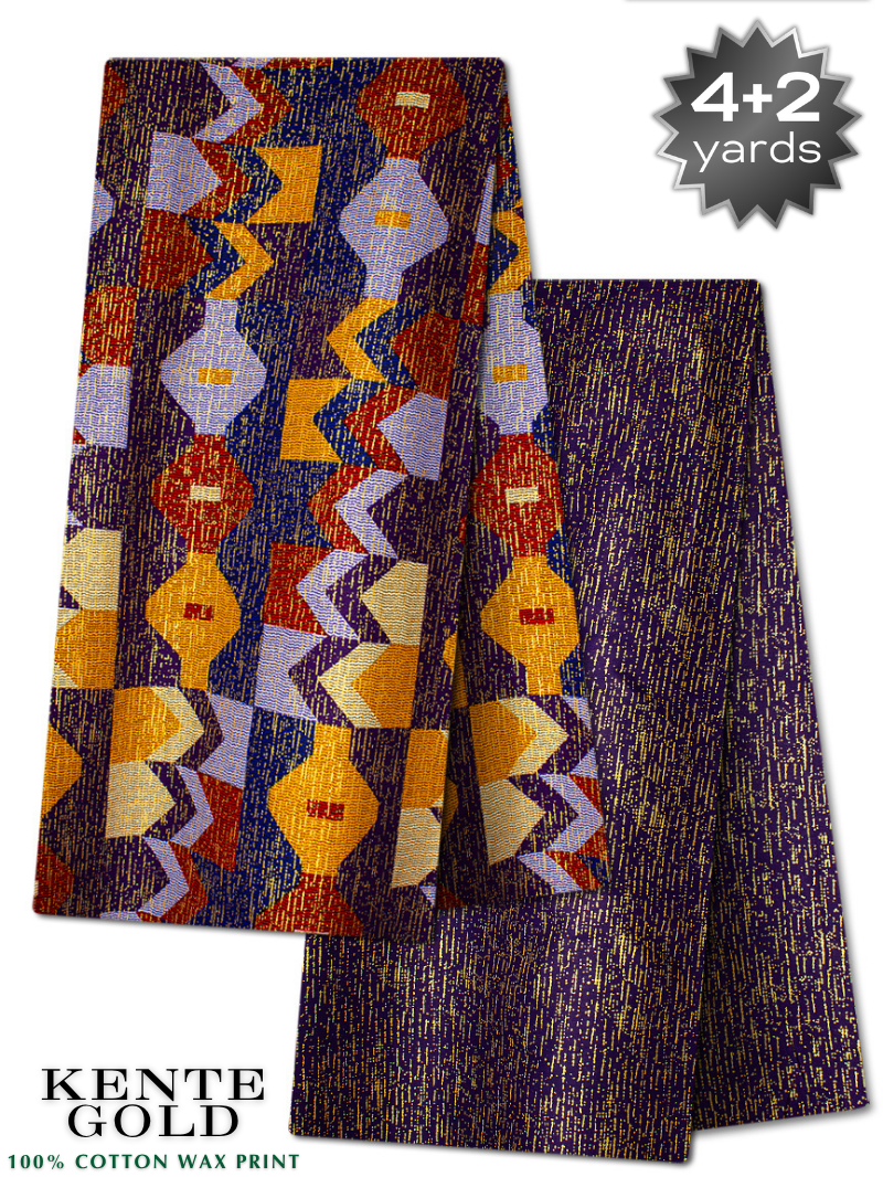 TPG029 - Kenté Gold Wax Print (4+2 yards)