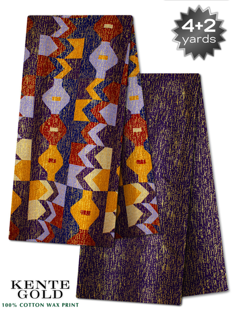 TPG029 - Kenté Gold Wax Print (4+2 yards)