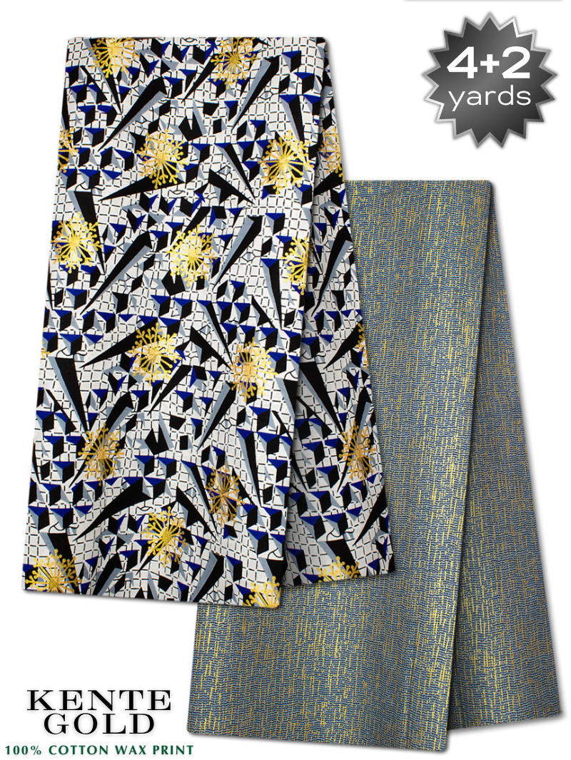 TPG030 - Kenté Gold Wax Print (4+2 yards)